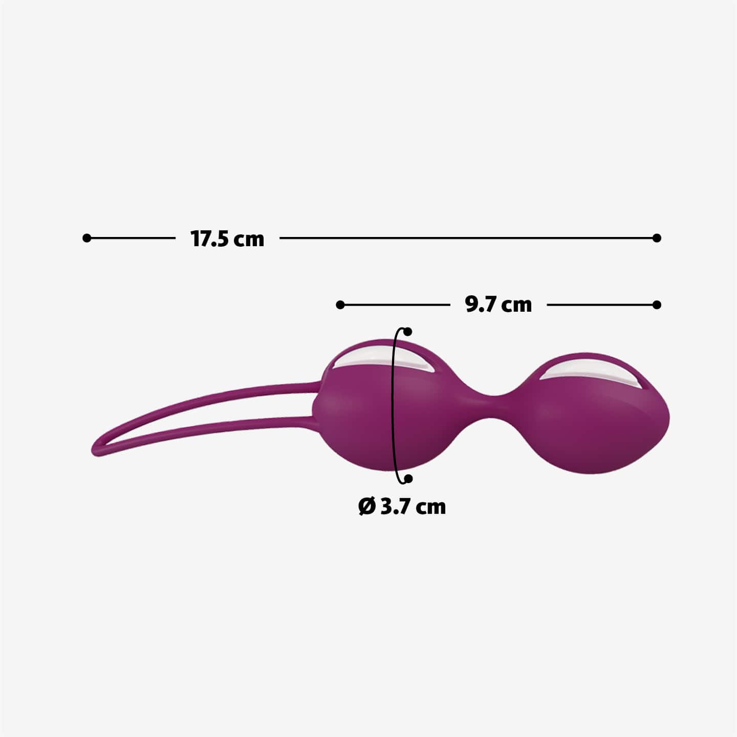 SMARTBALLS DUO grape kegel balls measurements