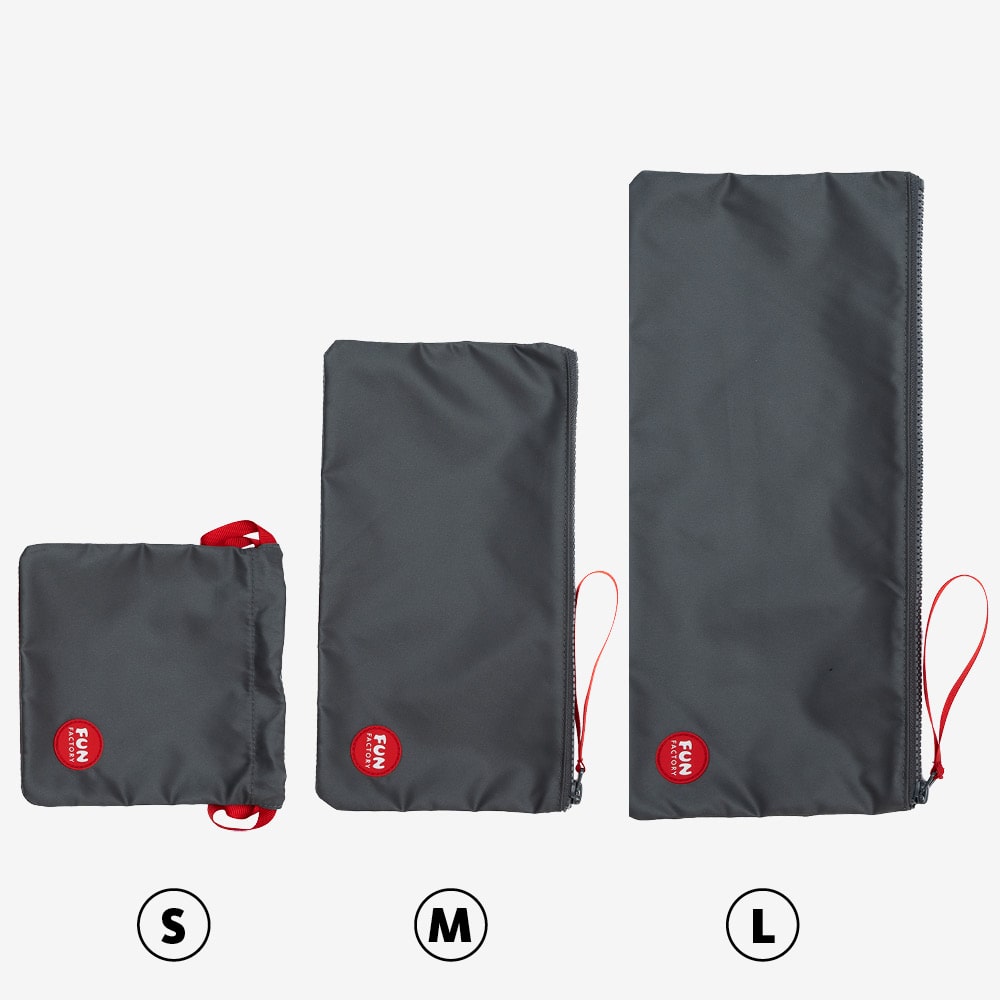TOYBAG S, M and L in Grey Comparison – FUN FACTORY