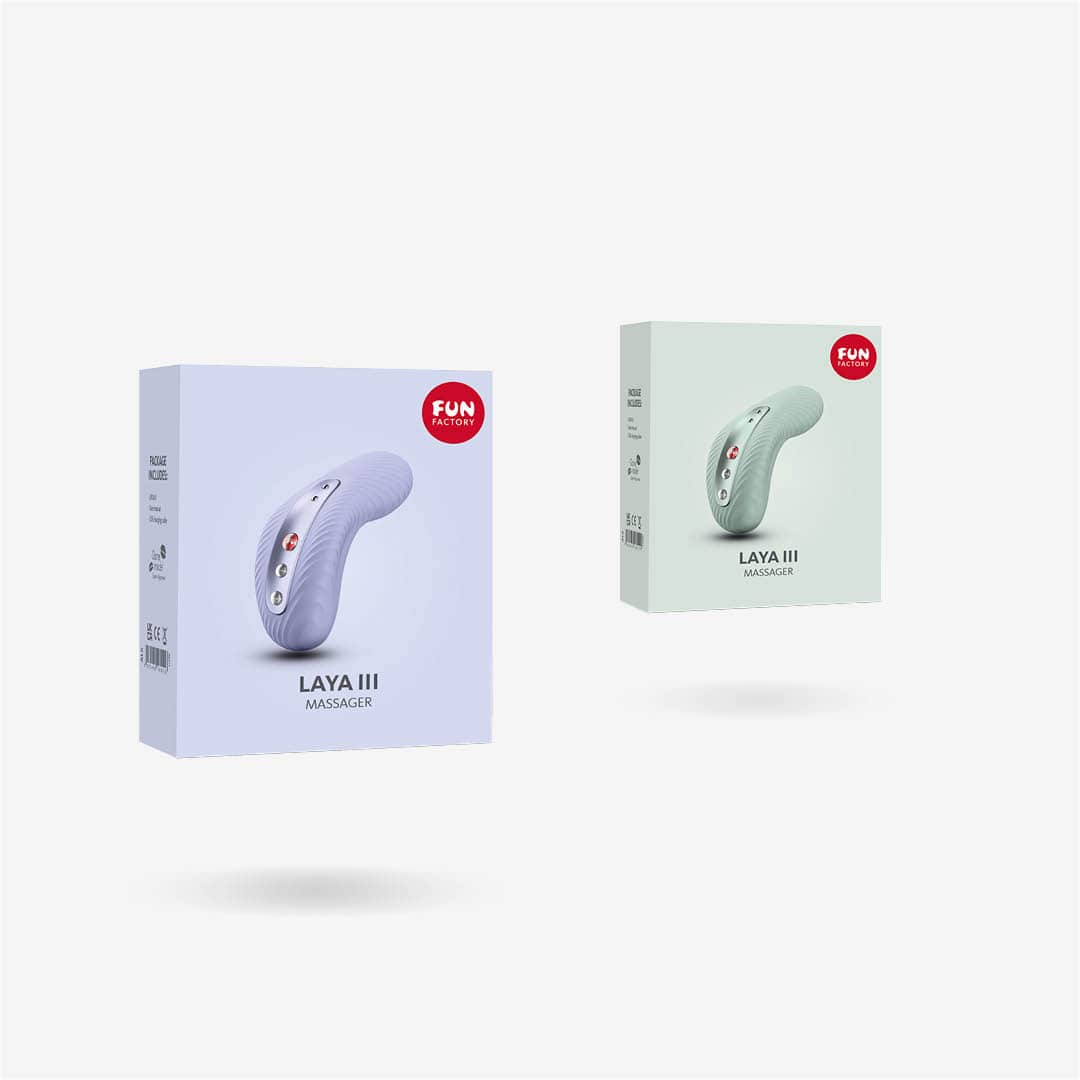 FUN FACTORY | LAYA III soft violet & sage green – Packaging