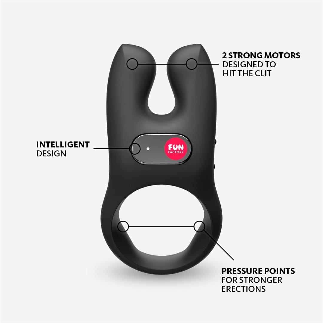 Vibrating Cock Ring With Unique O-Shape Design , Silicone Penis Rings  Vibrator With 10 Vibration Modes , Double Motors Men Vibrator For Stronger