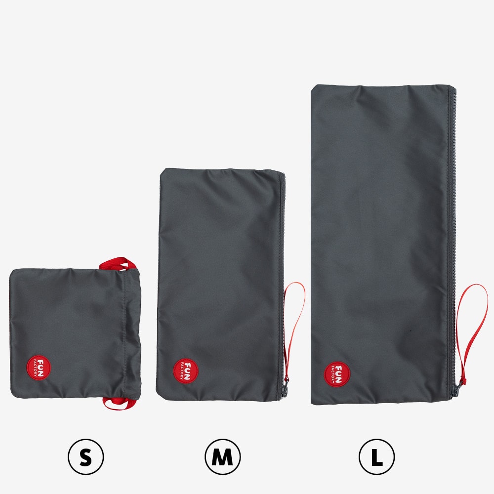 TOYBAG S, M and L in Grey Comparison – FUN FACTORY